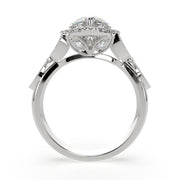 4.35 Carat VS1 D Lab Grown Diamond Halo Pave Heart Ring